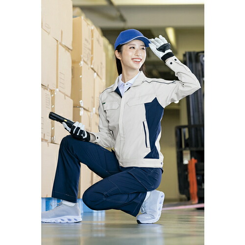 アイトス（AITOZ）　春夏長袖ストレッチブルゾン（エコワーカーストレッチ）　ＡＺ１９３１　ネイビー　６Ｌ　【品番：AZ1931-008-6L】