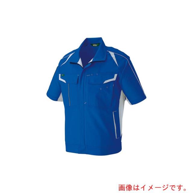 アイトス（AITOZ）　春夏半袖ストレッチブルゾン（エコワーカーストレッチ）　ブルー　６Ｌ　【品番：AZ1932-006-6L】