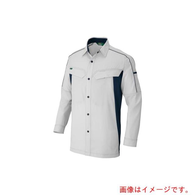 アイトス（AITOZ）　長袖ストレッチシャツ（エコワーカーストレッチ）　ＡＺ１９３６　シルバーグレー　６Ｌ　【品番：AZ1936-003-6L】