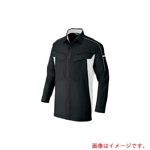 アイトス（AITOZ）　長袖ストレッチシャツ（エコワーカーストレッチ）　ＡＺ１９３６　ブラック　６Ｌ　【品番：AZ1936-010-6L】
