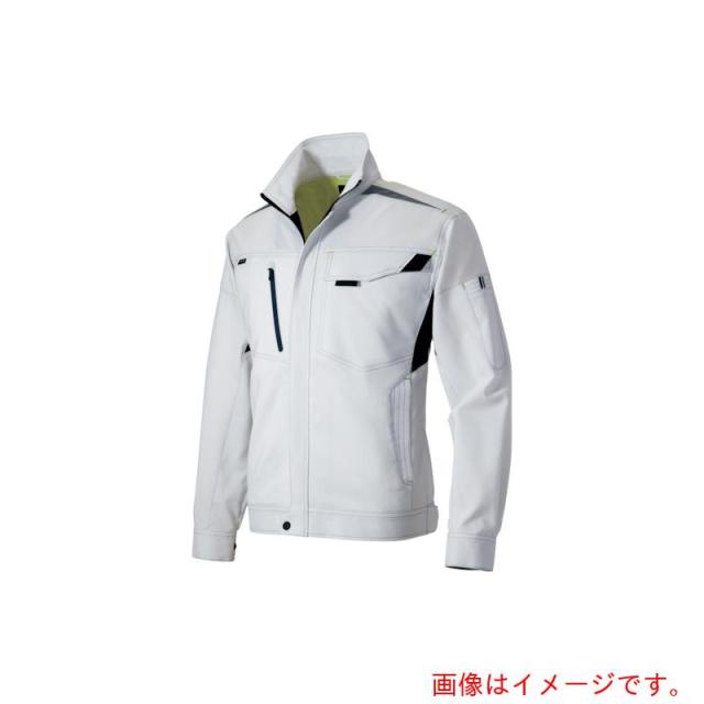 アイトス（AITOZ）　長袖ブルゾンストレッチ裏綿（ライトフィックス）　シルバーグレーＭ　【品番：AZ2501-003-M】