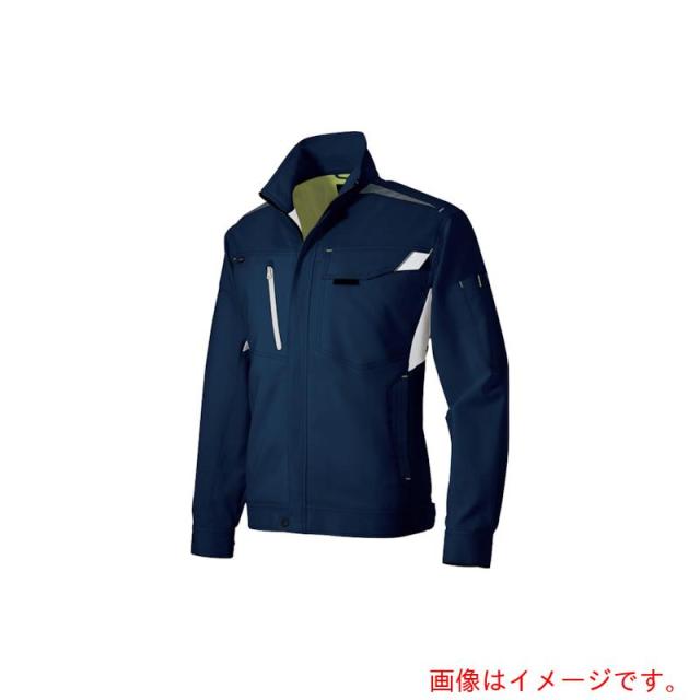 アイトス（AITOZ）　長袖ブルゾンストレッチ裏綿（ライトフィックス）　ネイビー４Ｌ　【品番：AZ2501-008-4L】