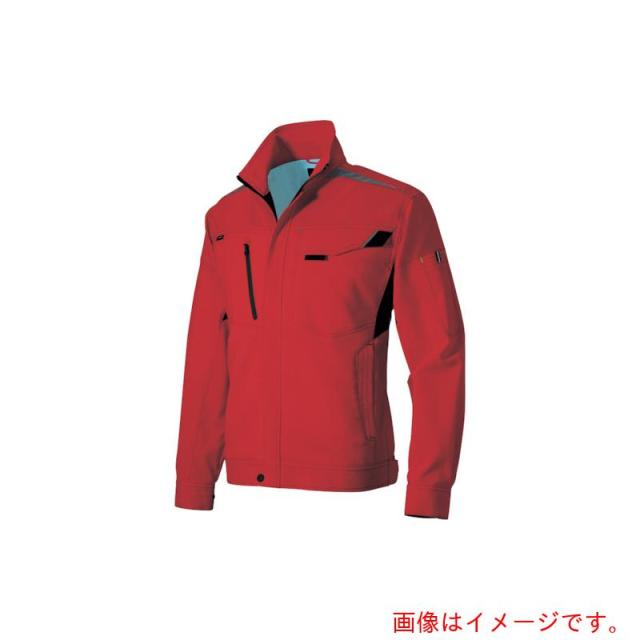 アイトス（AITOZ）　長袖ブルゾンストレッチ裏綿（ライトフィックス）　レッドＳ　【品番：AZ2501-009-S】