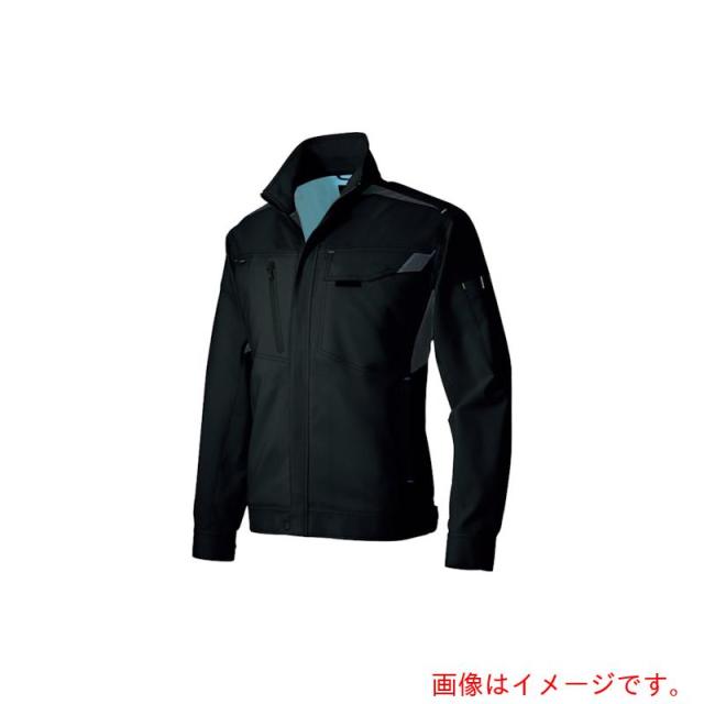 アイトス（AITOZ）　長袖ブルゾンストレッチ裏綿（ライトフィックス）　ブラックＳ　【品番：AZ2501-010-S】