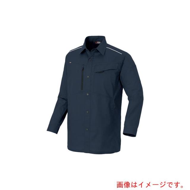 アイトス（AITOZ）　ニュームービンカット　春夏長袖シャツ　ネイビー　５Ｌ　【品番：AZ3335-008-5L】