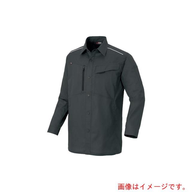 アイトス（AITOZ）　ニュームービンカット　春夏長袖シャツ　チャコールグレー　５Ｌ　【品番：AZ3335-014-5L】