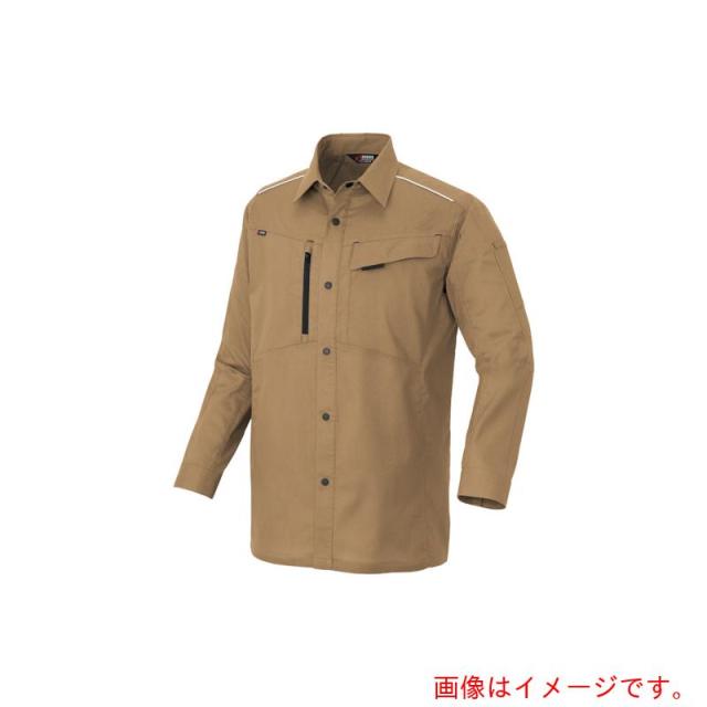 アイトス（AITOZ）　ニュームービンカット　春夏長袖シャツ　カーキ　５Ｌ　【品番：AZ3335-025-5L】