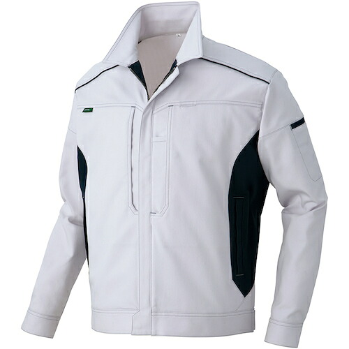 アイトス（AITOZ）　長袖ブルゾン　エコＴＣストレッチ（プラントペット　男女兼用）　シルバーグレー　Ｌ　【品番：AZ3501-003-L】