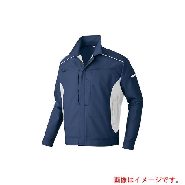 アイトス（AITOZ）　長袖ブルゾン　エコＴＣストレッチ（プラントペット　男女兼用）　ネイビー　３Ｌ　【品番：AZ3501-008-3L】