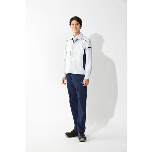 アイトス（AITOZ）　長袖ブルゾン（男女兼用）ＡＺ３５３０　シルバーグレー×ネイビー　６Ｌ　【品番：AZ3530-003-6L】_1