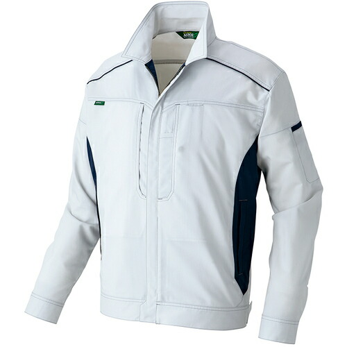 アイトス（AITOZ）　長袖ブルゾン（男女兼用）ＡＺ３５３０　シルバーグレー×ネイビー　Ｌ　【品番：AZ3530-003-L】