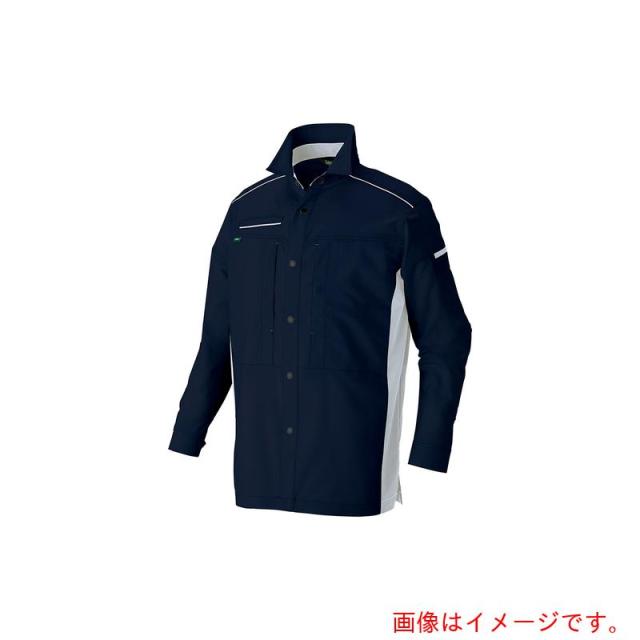 アイトス（AITOZ）　長袖シャツ（男女兼用）ＡＺ３５３５　ブラック×シルバーグレー　６Ｌ　【品番：AZ3535-010-6L】