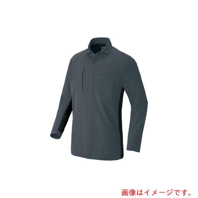 アイトス（AITOZ）　長袖シャツ（男女兼用）　ＴＵＬＴＥＸ　ＷＯＲＫ　ＡＺ４２３５　チャコールＸブラック　６Ｌ　【品番：AZ4235-014-6L】