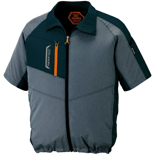 アイトス（AITOZ）　空調服用半袖ジャケット（空調服ＴＭ）　杢チャコール　６Ｌ　【品番：AZ50198-114-6L】
