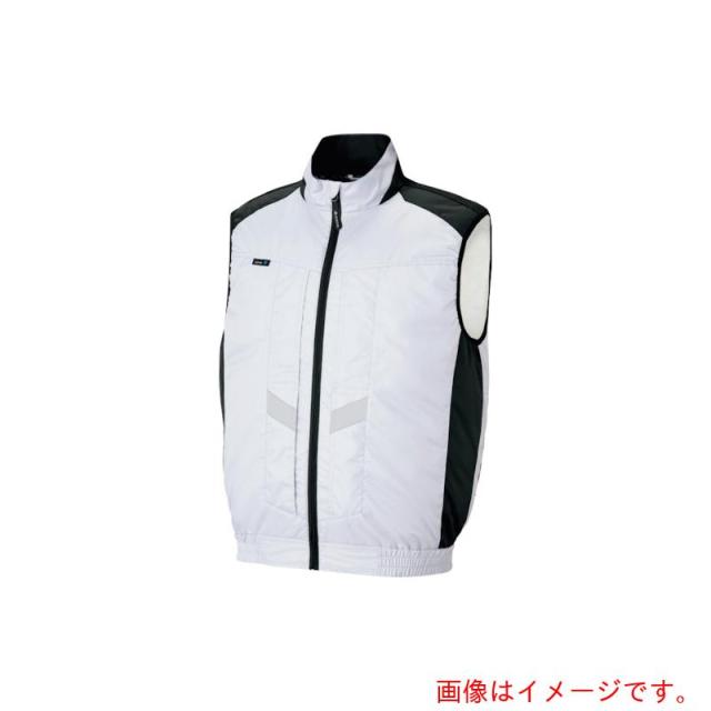 アイトス（AITOZ）　遮熱シェード付空調服長袖ベスト　（空調服ＴＭ）　フルハーネス対応　シルバー　Ｓ　【品番：AZ50297-003-S】