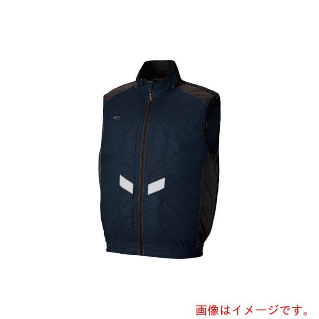 アイトス（AITOZ）　遮熱シェード付空調服長袖ベスト　（空調服ＴＭ）　フルハーネス対応　ネイビー　ＳＳ　【品番：AZ50297-008-SS】