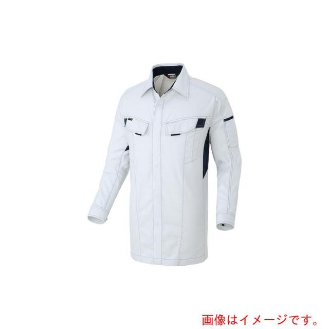 アイトス（AITOZ）　綿１００％ムービンカット長袖シャツ　シルバーグレー　５Ｌ　【品番：AZ5135-003-5L】
