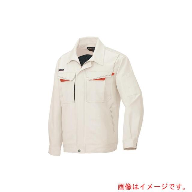 アイトス（AITOZ）　長袖ブルゾンＡ（男女兼用）ＡＺ６５５０　ベージュ×レッド　５Ｌ　【品番：AZ6550-002-5L】