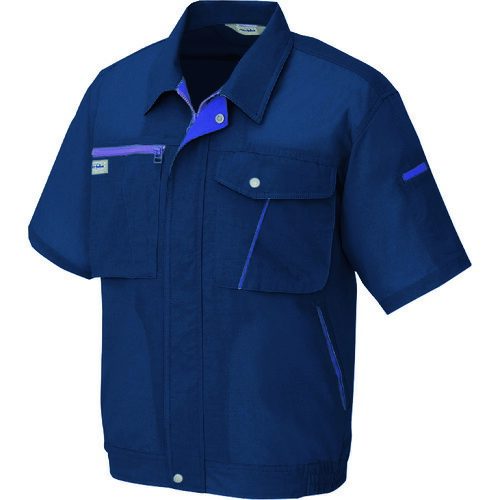 アイトス（AITOZ）　半袖ブルゾン（男女兼用）　ネイビー　４Ｌ　【品番：231-008-4L】