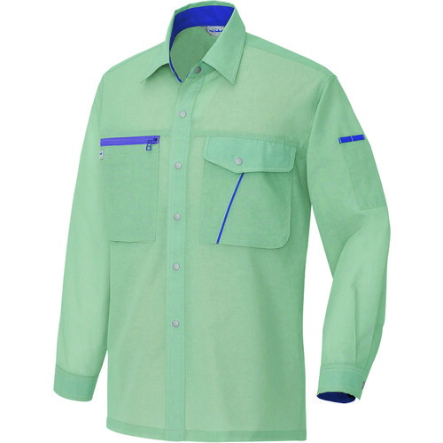 アイトス（AITOZ）　長袖シャツ（男女兼用）　グリーン　６Ｌ　【品番：235-015-6L】