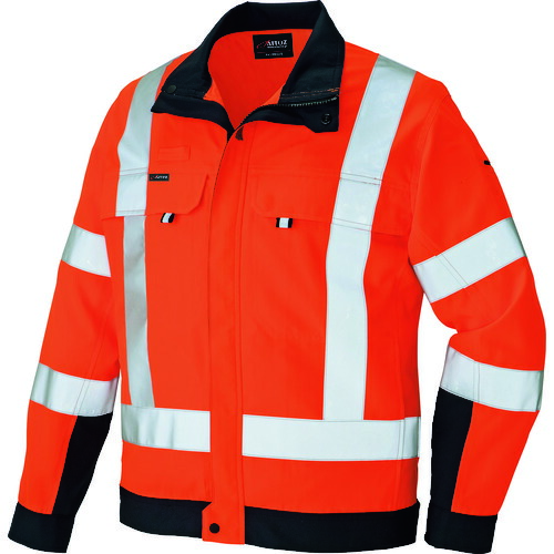 アイトス（AITOZ）　長袖ブルゾン（男女兼用）　ハイパーオレンジ×ネイビー　Ｌ　【品番：2730-093-L】