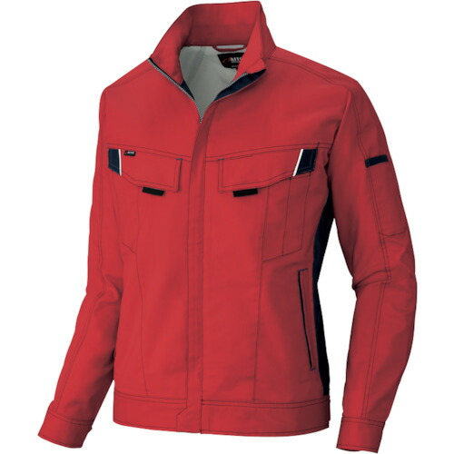 アイトス（AITOZ）　ムービンカット　長袖ブルゾン（男女兼用）ＡＺ６８０１　レッド×チャコール　ＳＳ　【品番：AZ6801-009-SS】