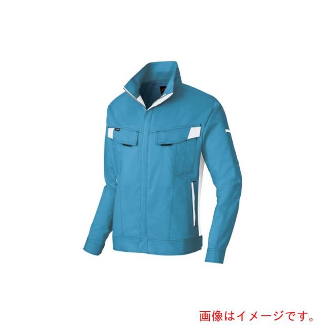 アイトス（AITOZ）　ニュームービンカット　春夏長袖ブルゾン　サックス×シルバーグレー　４Ｌ　【品番：AZ6830-007-4L】