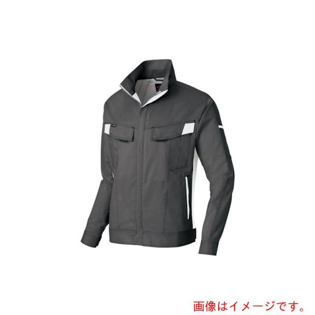 アイトス（AITOZ）　ニュームービンカット　春夏長袖ブルゾン　チャコールグレー×シルバーグレー　Ｓ　【品番：AZ6830-014-S】
