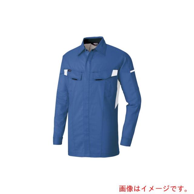 アイトス（AITOZ）　ニュームービンカット　長袖シャツ　ロイヤルブルー×シルバーグレー　６Ｌ　【品番：AZ6835-006-6L】