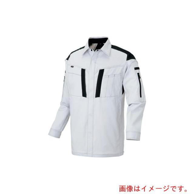アイトス（AITOZ）　ニュームービンカット　フルハーネス仕様長袖シャツ　シルバーグレー　Ｍ　【品番：AZ6836-003-M】