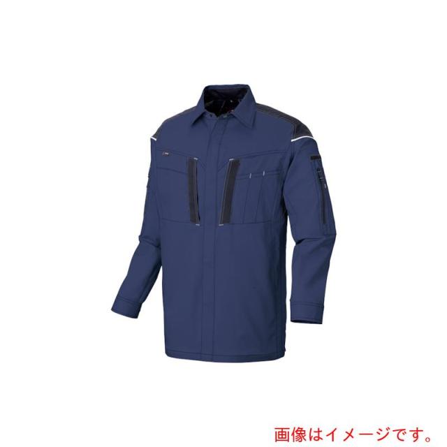 アイトス（AITOZ）　ニュームービンカット　フルハーネス仕様長袖シャツ　ネイビー　４Ｌ　【品番：AZ6836-008-4L】
