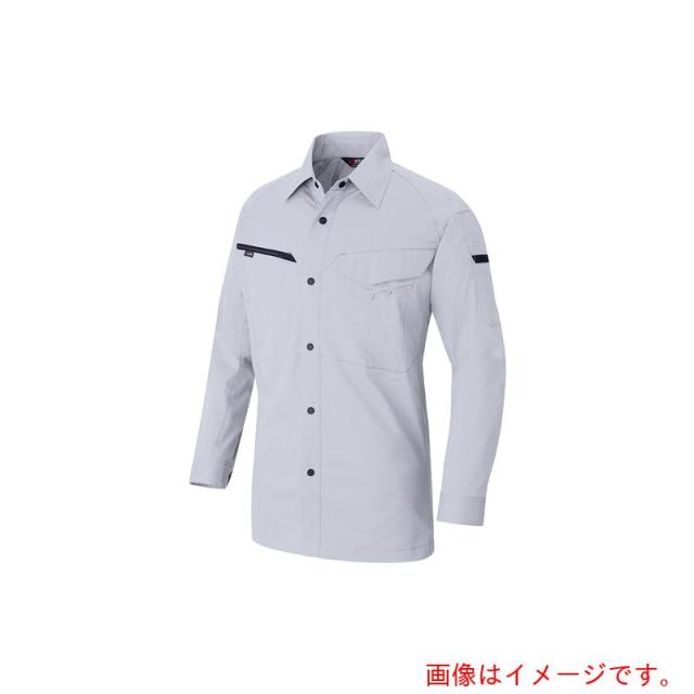 アイトス（AITOZ）　ニュームービンカット　長袖シャツ（男女兼用）ＡＺ６８４５　シルバーグレー　５Ｌ　【品番：AZ6845-003-5L】