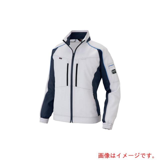 アイトス（AITOZ）　エコプロダクト長袖ブルゾン　シルバーグレーＸネイビー　５Ｌ　【品番：AZ9101-003-5L】