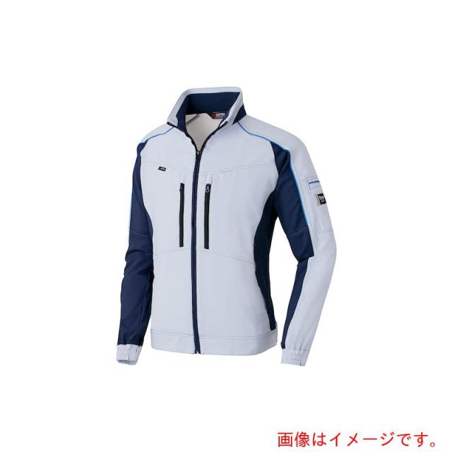 アイトス（AITOZ）　エコプロダクト春夏長袖ブルゾン　シルバーグレーＸネイビー　６Ｌ　【品番：AZ9130-003-6L】
