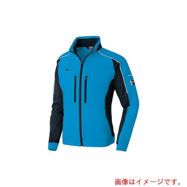 アイトス（AITOZ）　エコプロダクト春夏長袖ブルゾン　アクアブルーＸブラック　３Ｌ　【品番：AZ9130-006-3L】