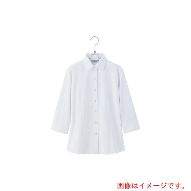 アイトス（AITOZ）　ピエ　七分袖ブラウスＨＣＢ４１０７　ホワイト　１７　【品番：HCB4107-001-17】