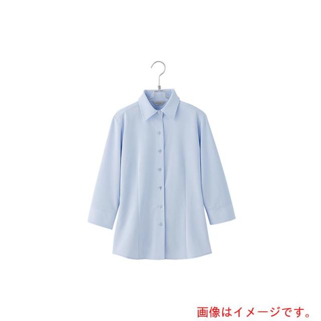 アイトス（AITOZ）　ピエ　七分袖ブラウスＨＣＢ４１０７　サックス　１７　【品番：HCB4107-020-17】