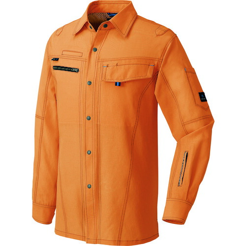 アイトス（AITOZ）　長袖シャツ（男女兼用）　オレンジ　５Ｌ　【品番：30435-063-5L】
