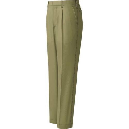 アイトス（AITOZ）　ワークパンツ（１タック）（男女兼用）　カーキ　Ｌ　【品番：30450-025-L】