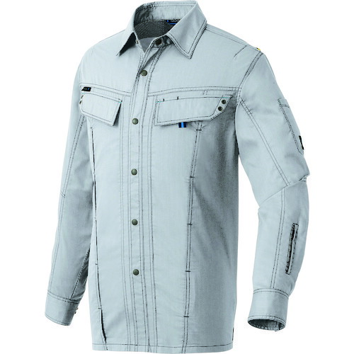 アイトス（AITOZ）　長袖シャツ（男女兼用）　シルバーグレー　３Ｌ　【品番：30535-003-3L】