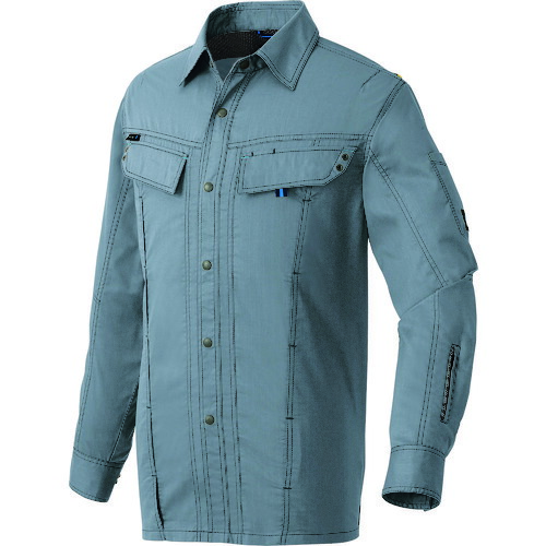 アイトス（AITOZ）　長袖シャツ（男女兼用）　アイアンブルー　４Ｌ　【品番：30535-086-4L】