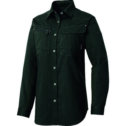 アイトス（AITOZ）　レディース長袖シャツ（薄地）　カーキブラック　５Ｌ　【品番：30645-010-5L】