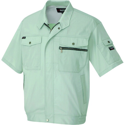 アイトス（AITOZ）　半袖ブルゾン（男女兼用）　アースグリーン　６Ｌ　【品番：3232-005-6L】