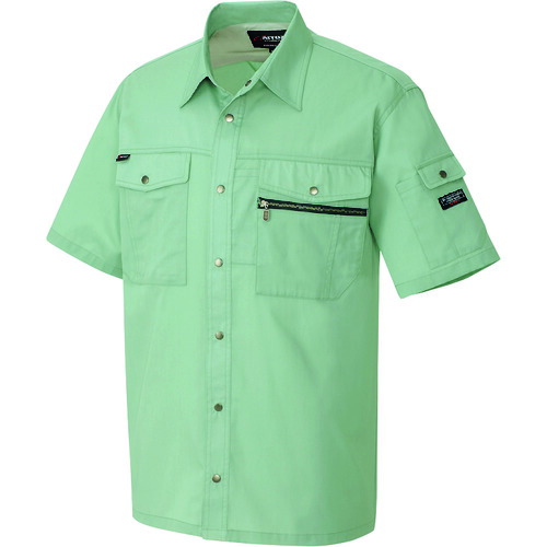 アイトス（AITOZ）　半袖シャツ（男女兼用）　グリーン　Ｓ　【品番：3237-015-S】