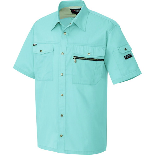 アイトス（AITOZ）　半袖シャツ（男女兼用）　サファイアブルー　ＳＳ　【品番：3237-072-SS】