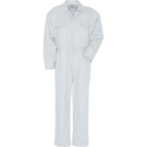 アイトス（AITOZ）　つなぎ作業服ボタン仕様白Ｌ　【品番：500-001-L】