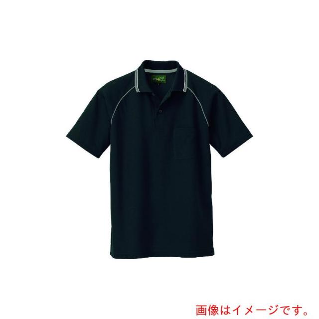 アイトス（AITOZ）　制電半袖ポロシャツ（男女兼用）　ブラック（廃色予定）　３Ｌ　【品番：50005-010-3L】