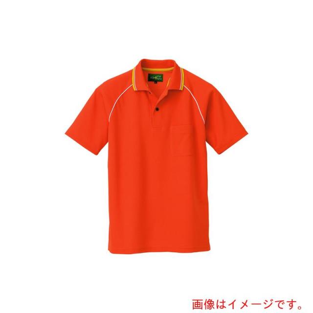 アイトス（AITOZ）　制電半袖ポロシャツ（男女兼用）　オレンジ　４Ｌ　【品番：50005-063-4L】