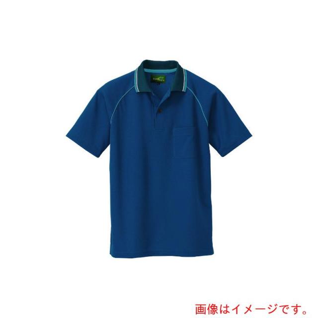アイトス（AITOZ）　制電半袖ポロシャツ（男女兼用）　アイアンブルー　４Ｌ　【品番：50005-076-4L】