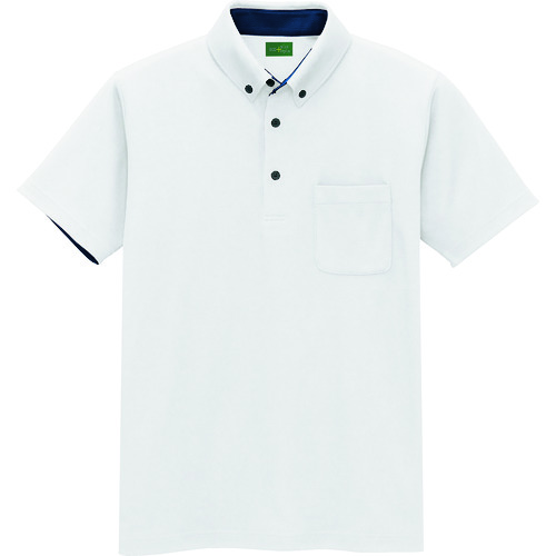 アイトス（AITOZ）　制電半袖ポロシャツ（男女兼用）　ホワイト　３Ｌ　【品番：50006-001-3L】